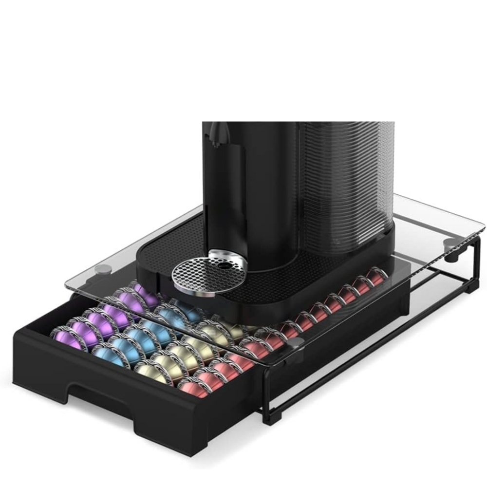 EVERIE Crystal Tempered Glass Organizer Drawer Holder